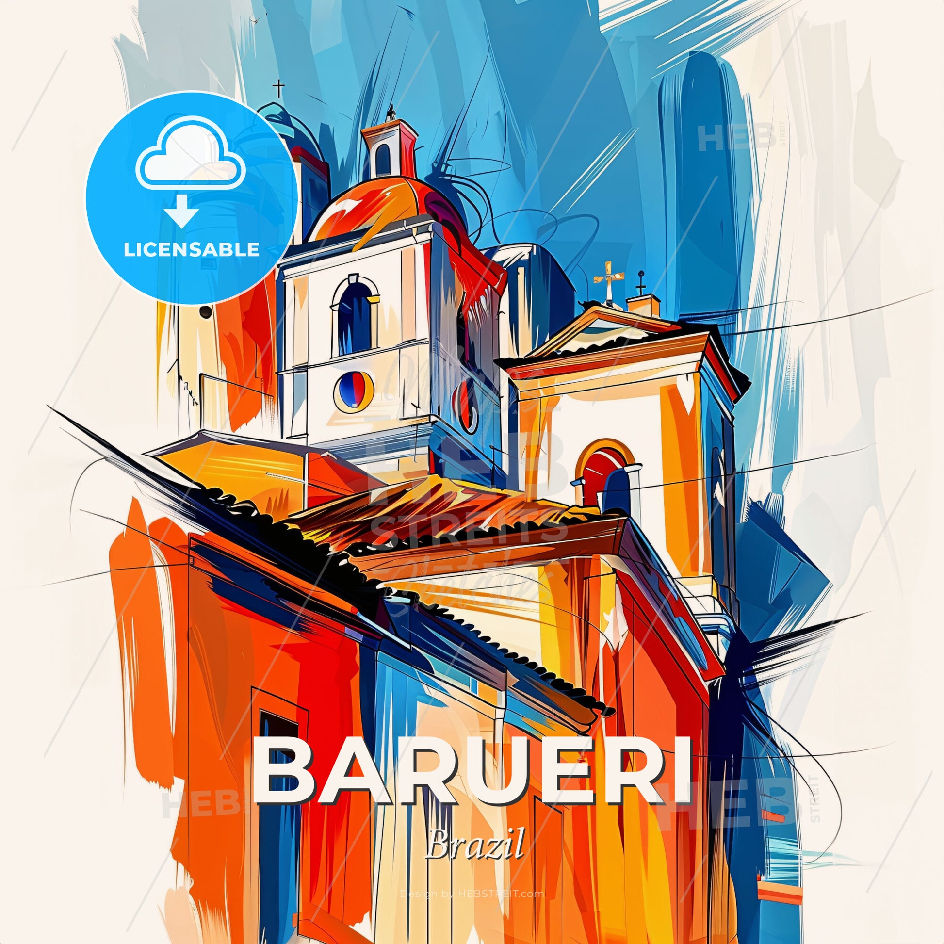 Vibrant Barueri, Brazil - A Painting Of A Building - Square format print template