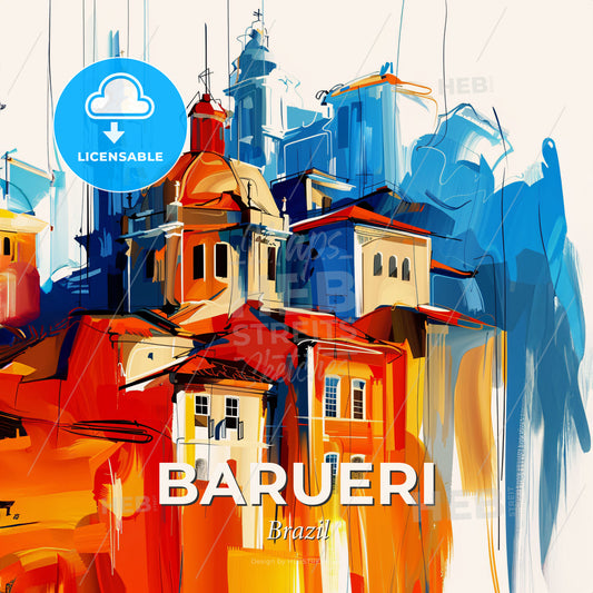 Vibrant Barueri, Brazil - A Painting Of A Building - Square format print template