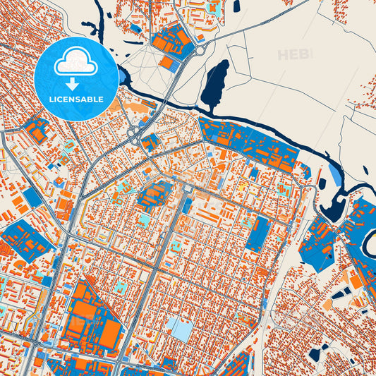 Colorful Barysaw Street Map with Labels and Buildings