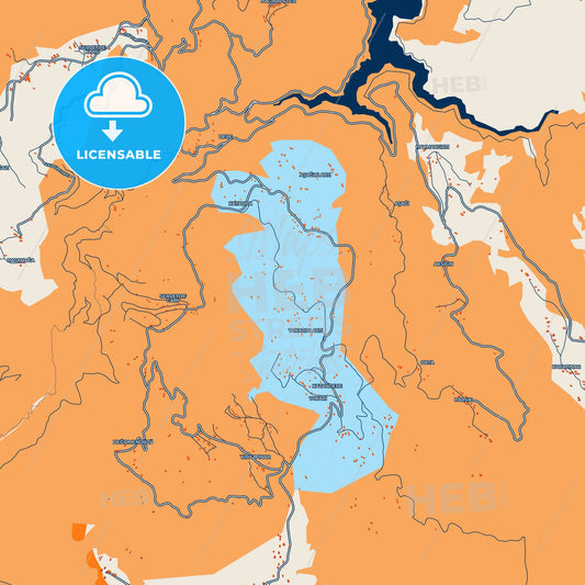 Colorful Başiskele Street Map with Labels and Buildings