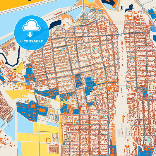 Colorful Bataysk Street Map with Labels and Buildings