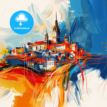 Vibrant Batley, England - A Painting Of A City