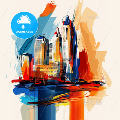 Vibrant Baton Rouge, Louisiana - A Painting Of A City