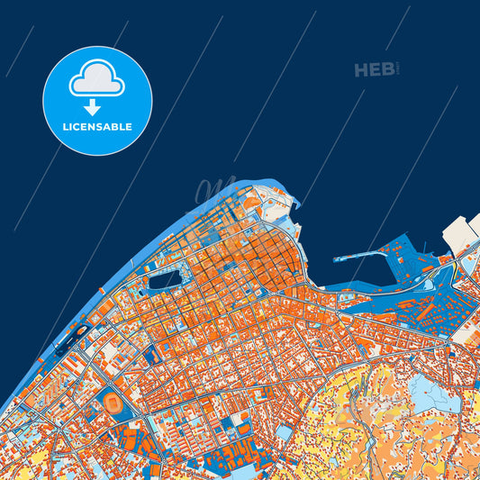 Colorful Batumi Street Map with Labels and Buildings