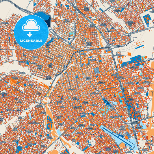 Colorful Bauru Street Map with Labels and Buildings
