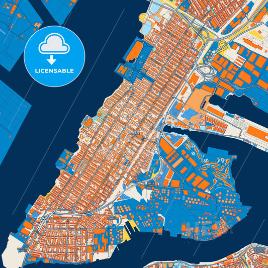 Colorful Bayonne Street Map with Labels and Buildings