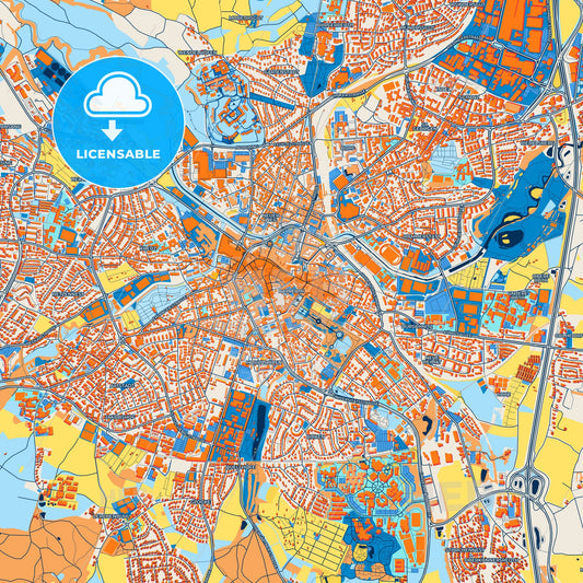 Colorful Bayreuth Street Map with Labels and Buildings