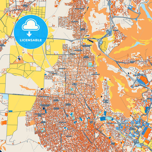 Colorful Beau Bassin-Rose Hill Street Map with Labels and Buildings