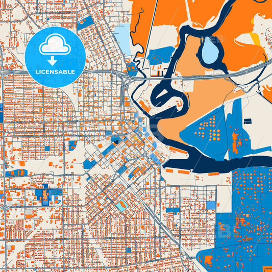 Colorful Beaumont Street Map with Labels and Buildings