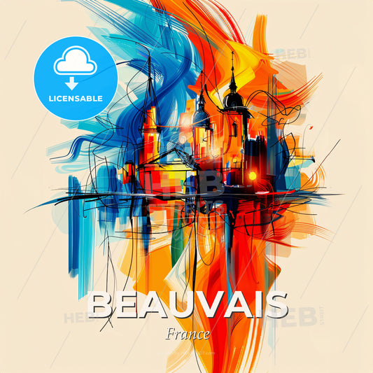 Vibrant Beauvais, France - A Painting Of A City - Square format print template