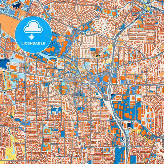Colorful Beaverton Street Map with Labels and Buildings