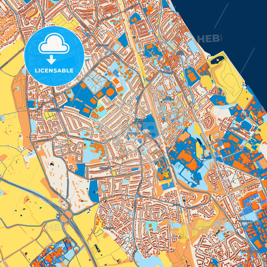 Colorful Bebington Street Map with Labels and Buildings