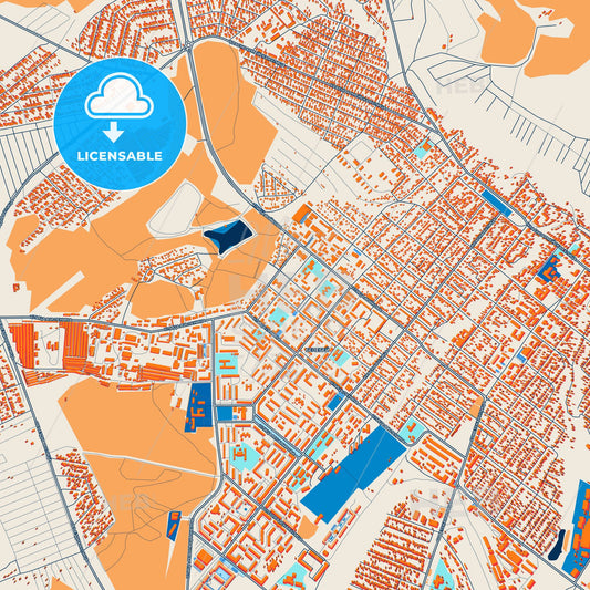 Colorful Belebey Street Map with Labels and Buildings