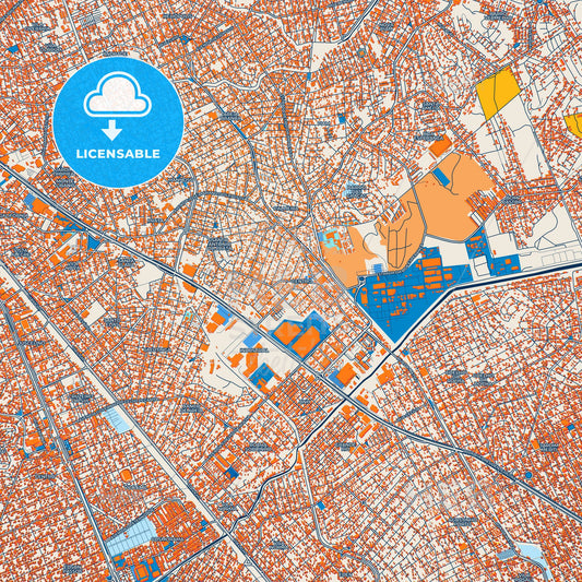 Colorful Belford Roxo Street Map with Labels and Buildings