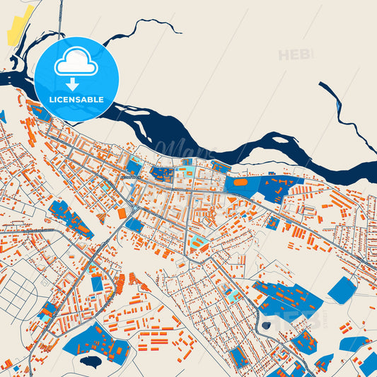 Colorful Belogorsk Street Map with Labels and Buildings