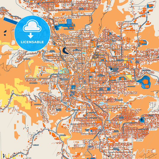 Colorful Bento Goncalves Street Map with Labels and Buildings