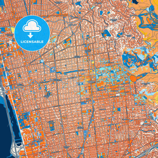 Colorful Berkeley Street Map with Labels and Buildings