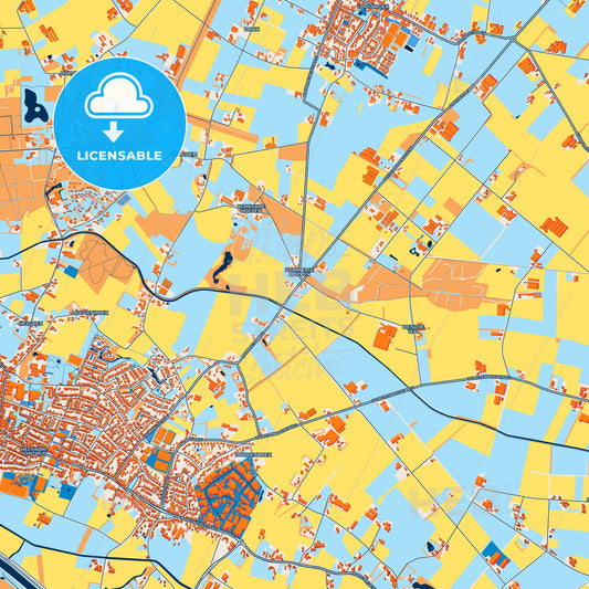 Colorful Bernheze Street Map with Labels and Buildings
