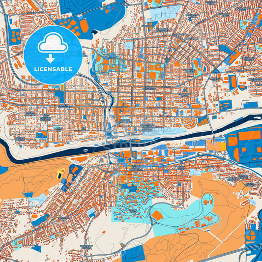 Colorful Bethlehem Street Map with Labels and Buildings