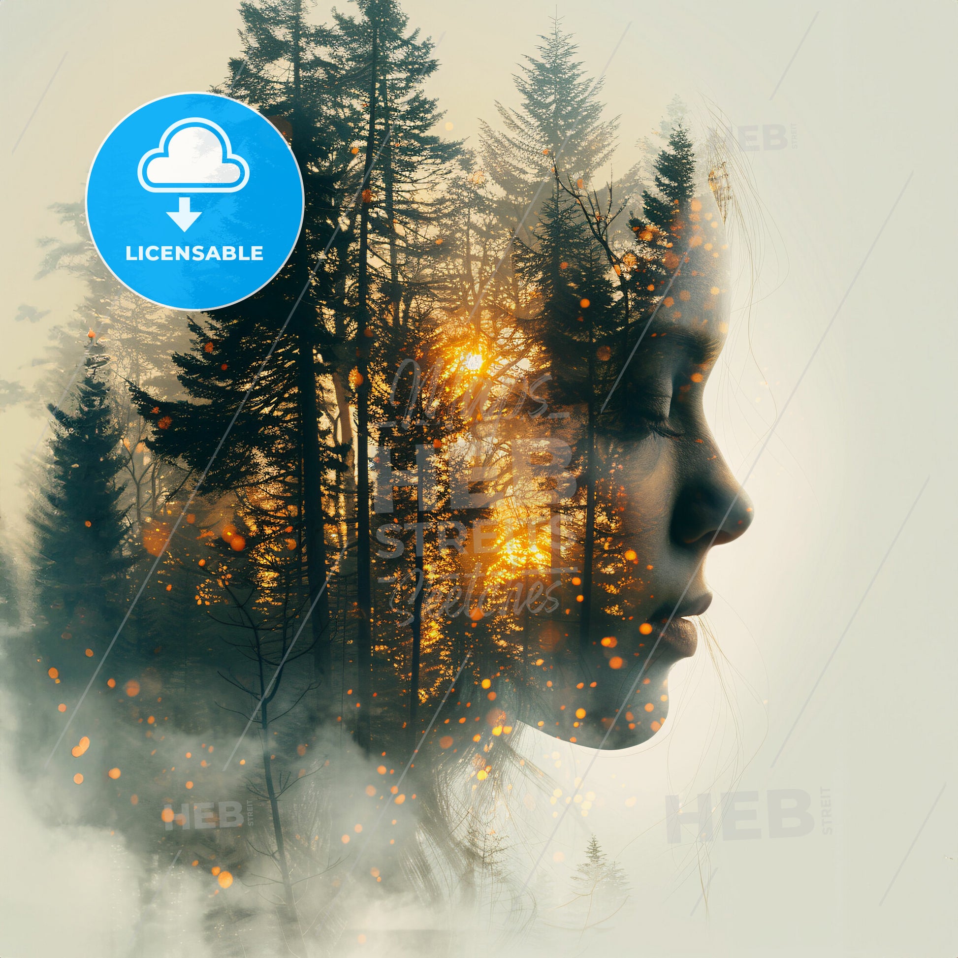 Between the Lines: The Unspoken Truth - A womans face and trees