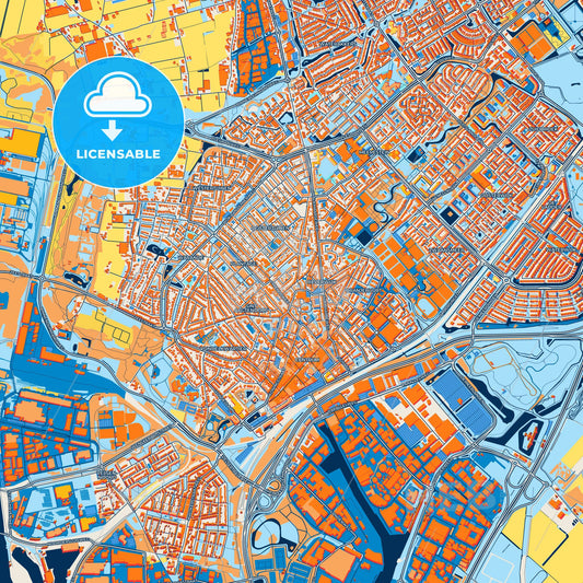 Colorful Beverwijk Street Map with Labels and Buildings