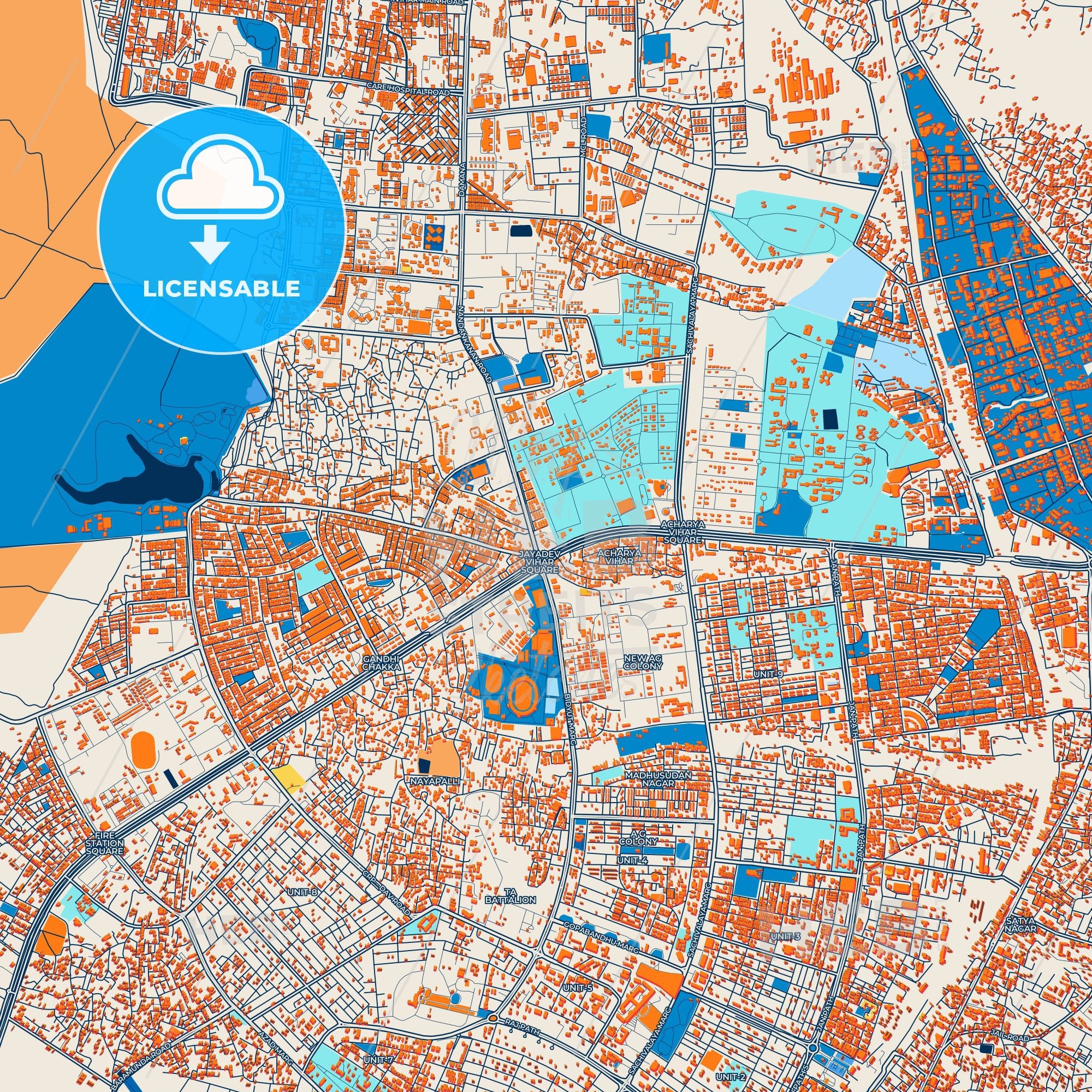 Banes Postcode Map Colorful Bhubaneswar Street Map With Labels And Buildings – HEBSTREITS