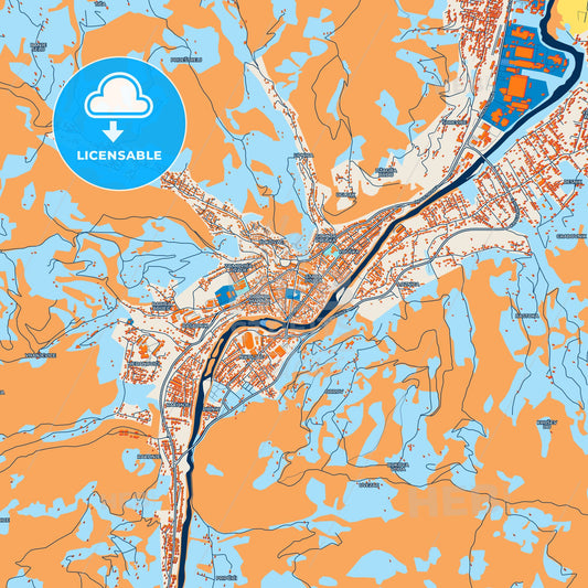 Colorful Bijelo Polje Street Map with Labels and Buildings