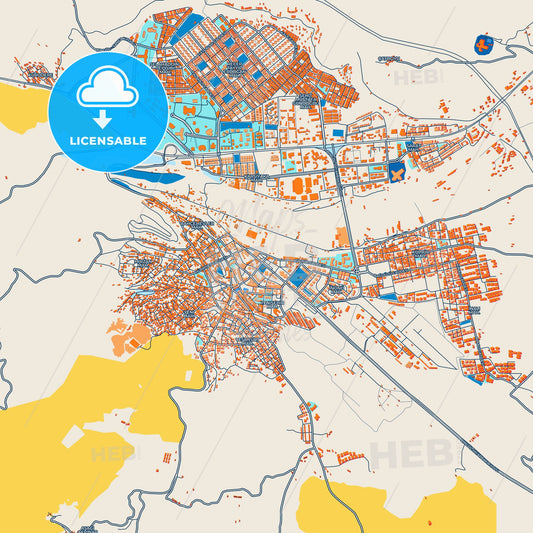 Colorful Bingöl Street Map with Labels and Buildings
