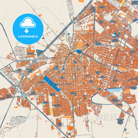 Colorful Birigui Street Map with Labels and Buildings