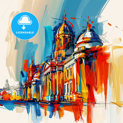 Vibrant Birkenhead, England - A Painting Of A Building