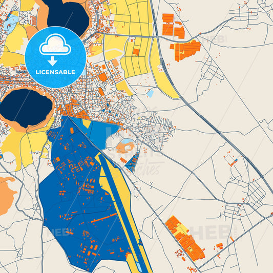 Colorful Bishoftu Street Map with Labels and Buildings