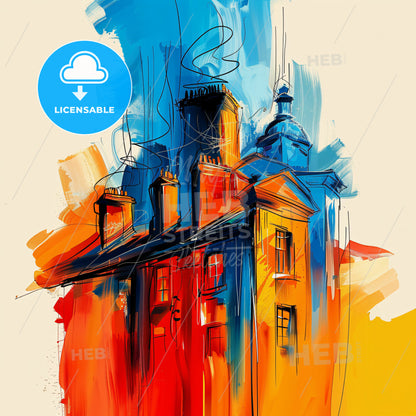 Vibrant Blackburn, England - A Painting Of A Building