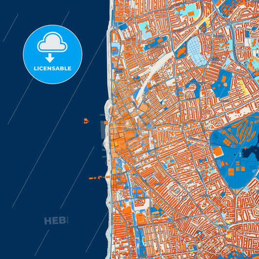 Colorful Blackpool Street Map with Labels and Buildings