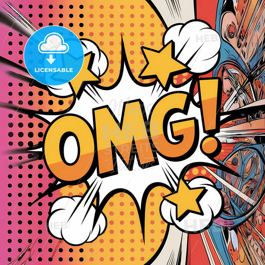 Blast of Excitement: Retro Comic Explosion with OMG! Energy