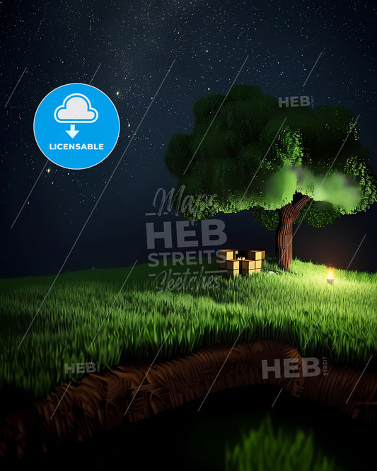 Chiaroscuro Tree Painting for Minecraft Educators: Bold Graphic Art Inspired by Joel Robison, Shozo Shimamoto, Scott Adams and Internet Academia