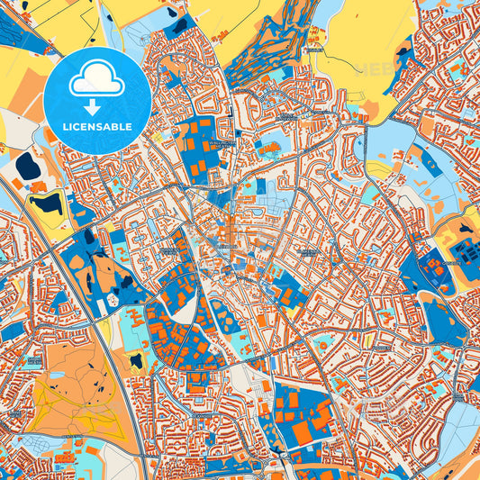 Colorful Bloxwich Street Map with Labels and Buildings