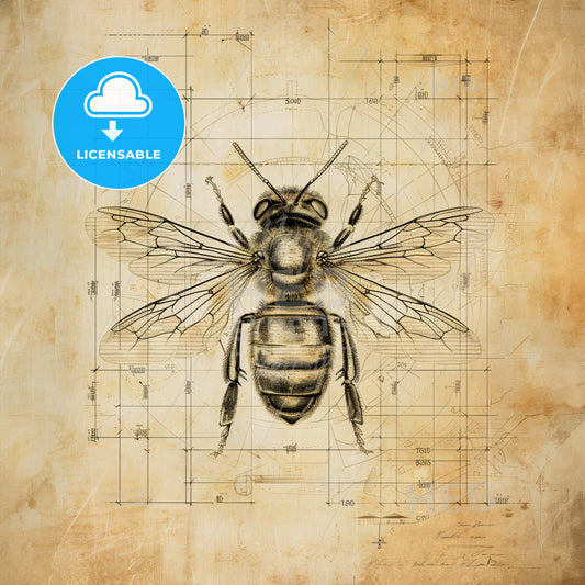 A Drawing Of A Bee