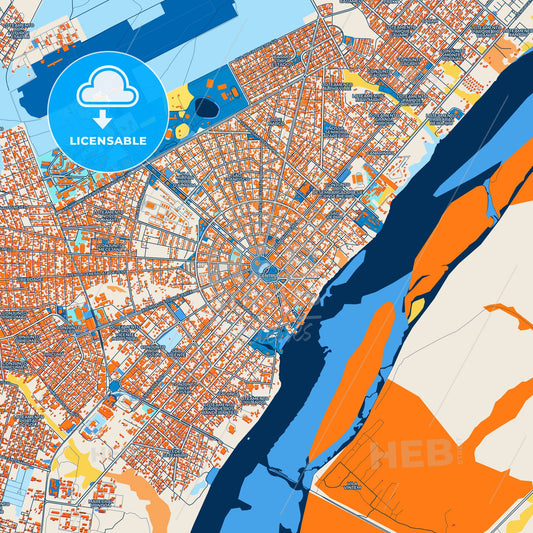 Colorful Boa Vista Street Map with Labels and Buildings