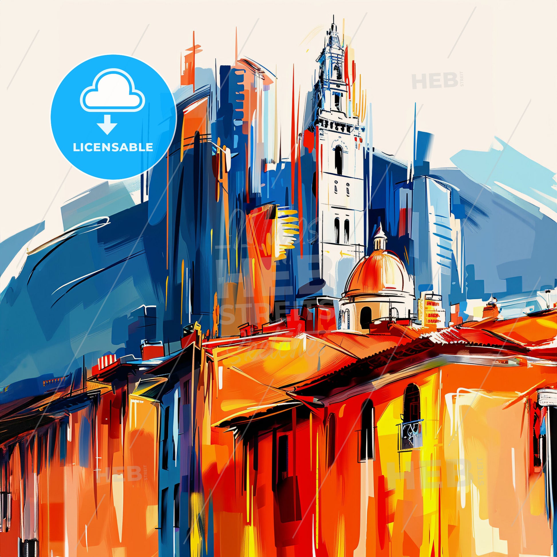 Vibrant Bogota, Colombia - A Painting Of A City