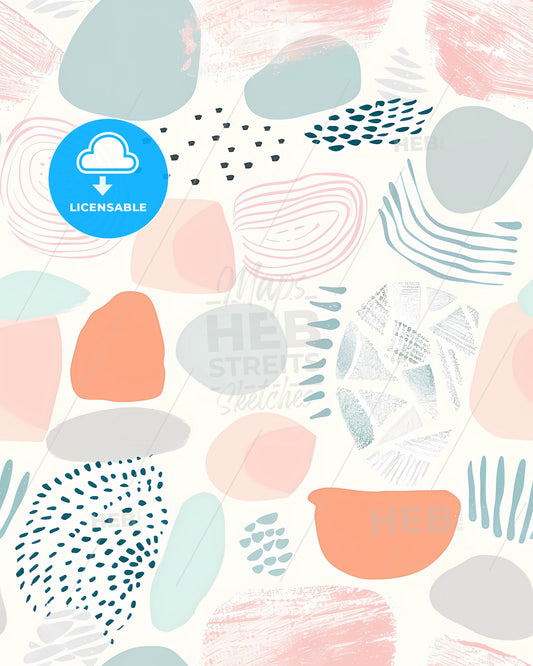 Abstract, art, seamless, pattern, nature, organic, flowing, pastel, earthy, vibrant, digital, painting, unique, trendy, illustration