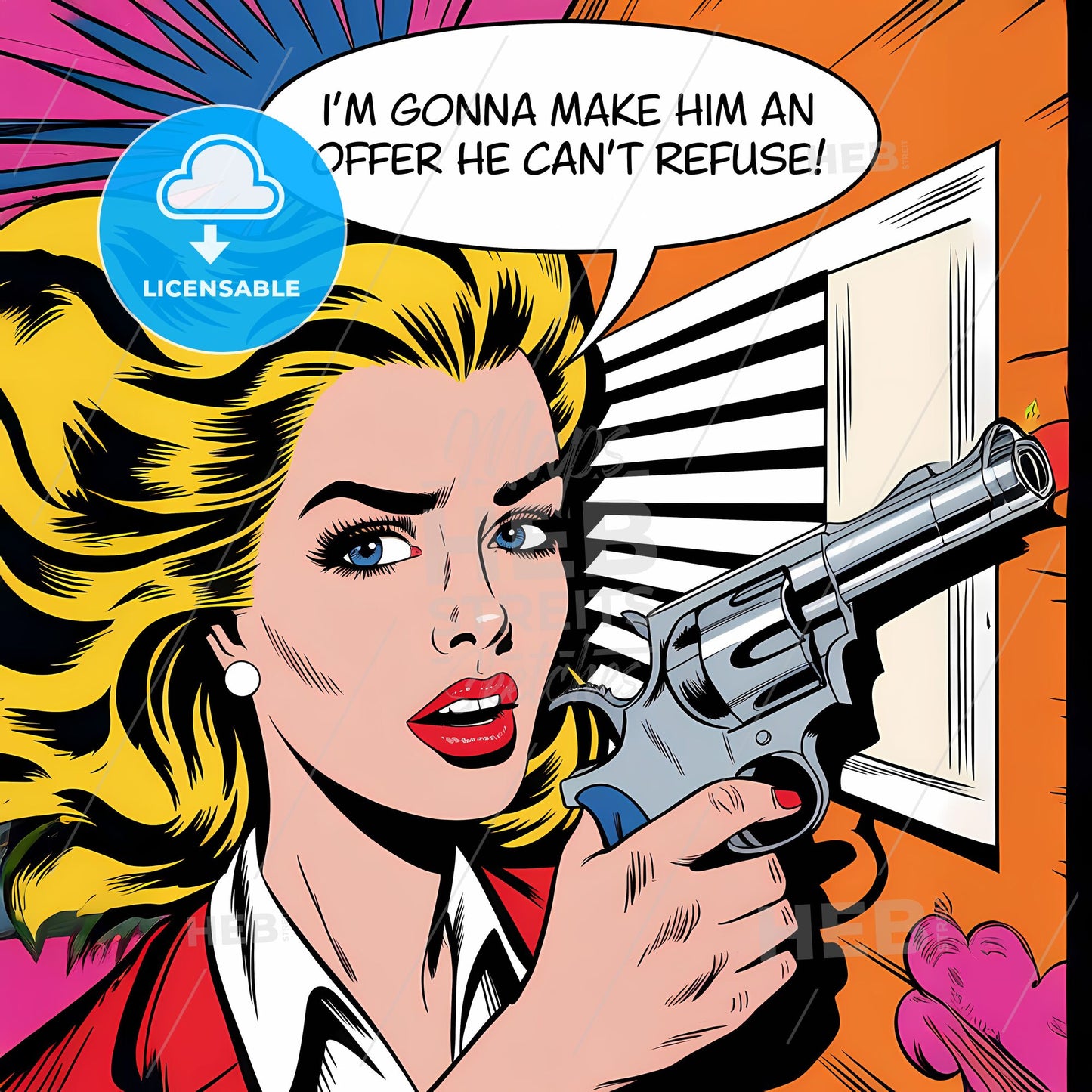 Bold Femme Fatale: An Iconic Pop Art Statement of Power and Seduction