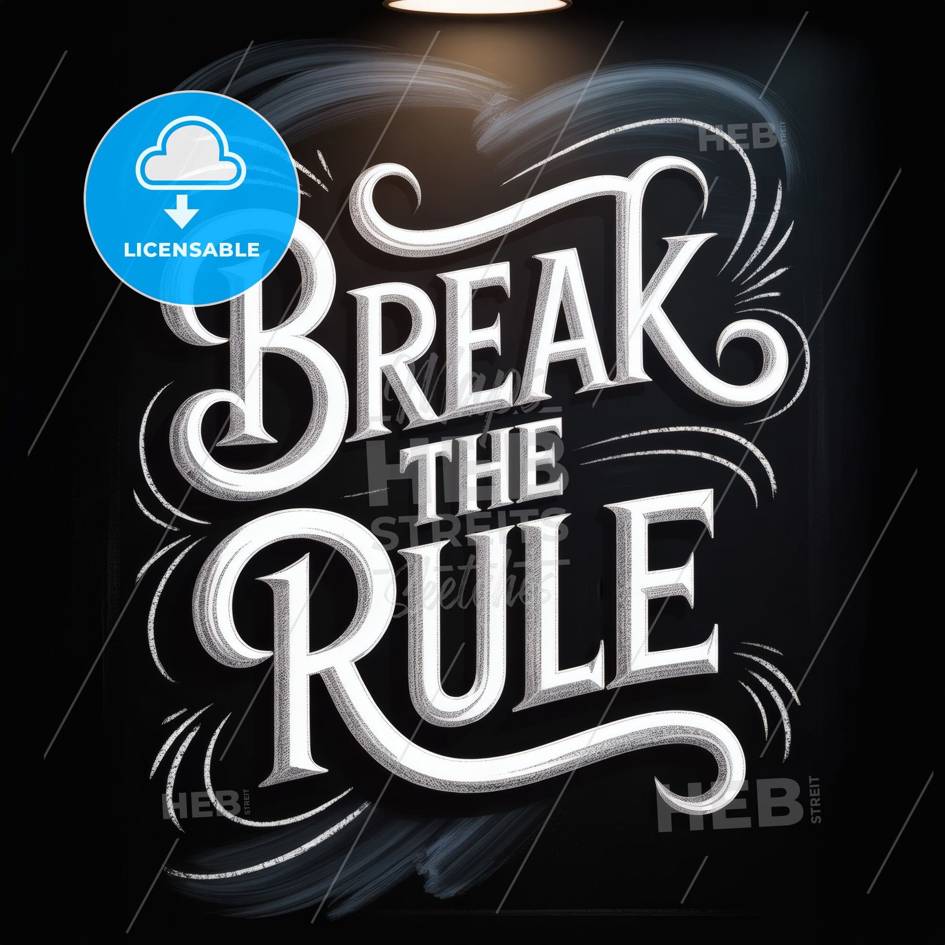 Bold Typography Artwork: Break the Rule - Creative Inspiration for Designers and Motivational Spaces.