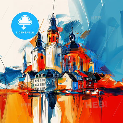 Vibrant Bonn, Germany - A Painting Of A Building