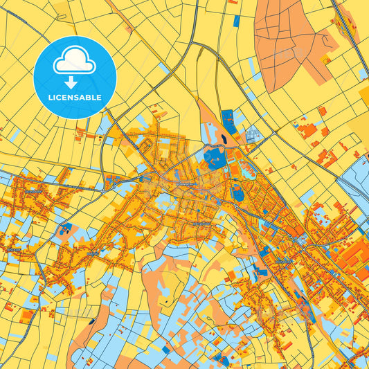 Colorful Bornheim Street Map with Labels and Buildings