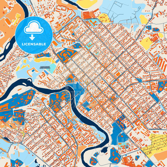 Colorful Borovichi Street Map with Labels and Buildings
