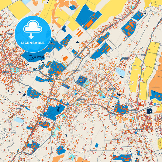 Colorful Boryslav Street Map with Labels and Buildings