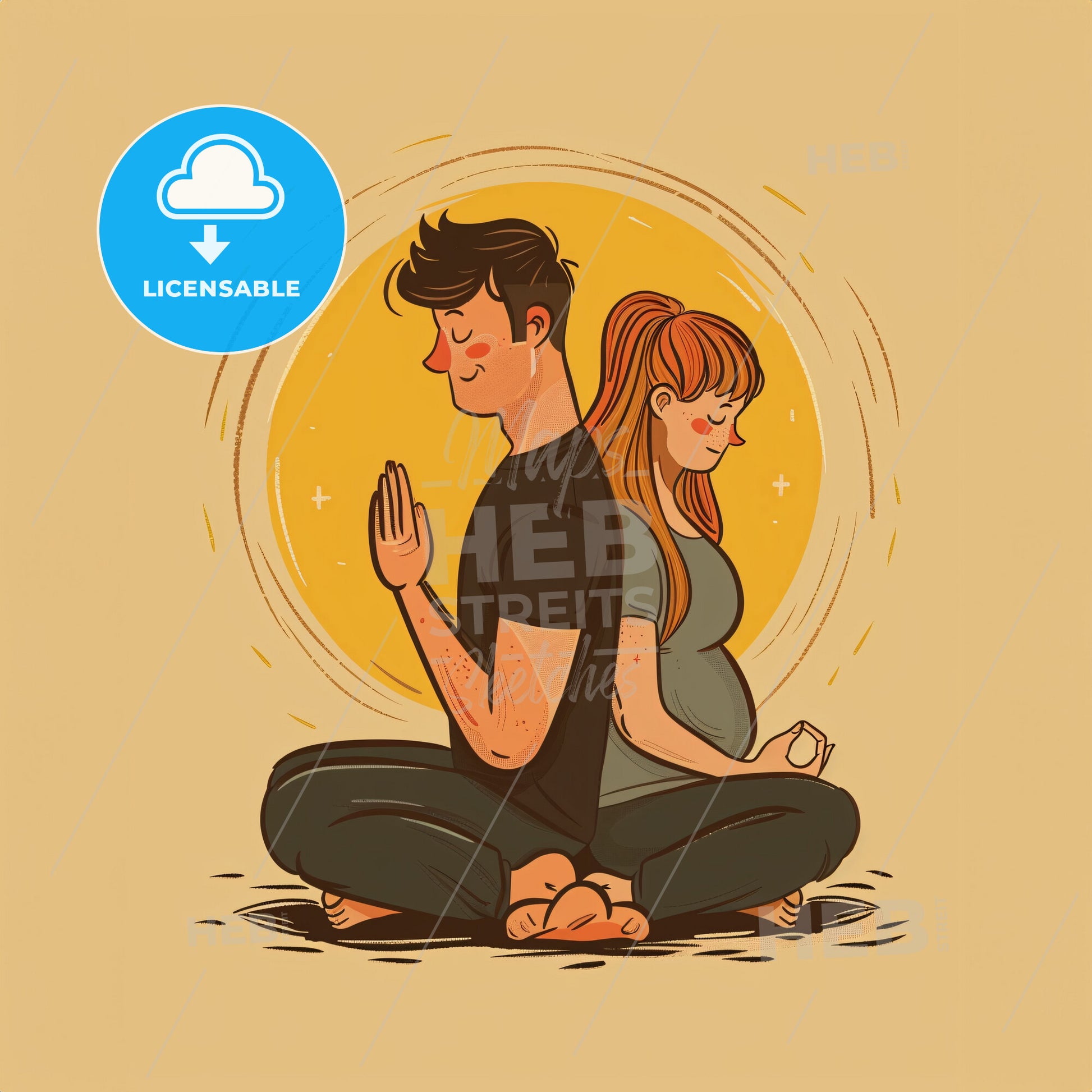 Both Parents - A Man And Woman Sitting In Yoga Pose