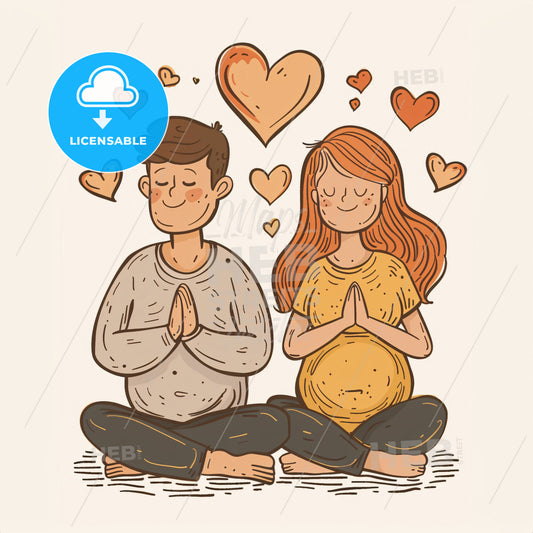 Both Parents - A Man And Woman Sitting Cross Legged With Hands Together