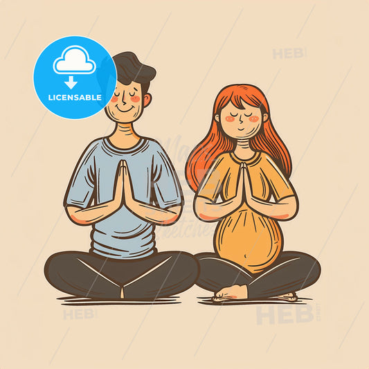 Both Parents - A Man And Woman Sitting Cross Legged With Hands Together