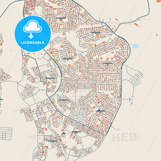 Colorful Botshabelo Street Map with Labels and Buildings